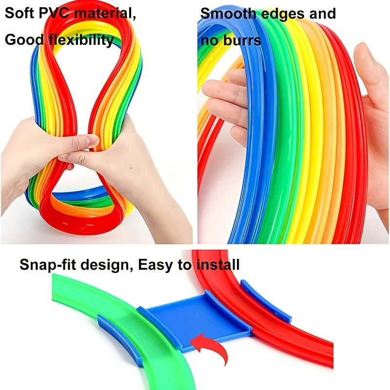 10pcs Agility Ring Set Multicolored Games for Balance & Coordination