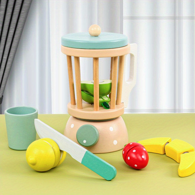 Wooden Felt Cut Fruit Juicer Toy Set for Kids