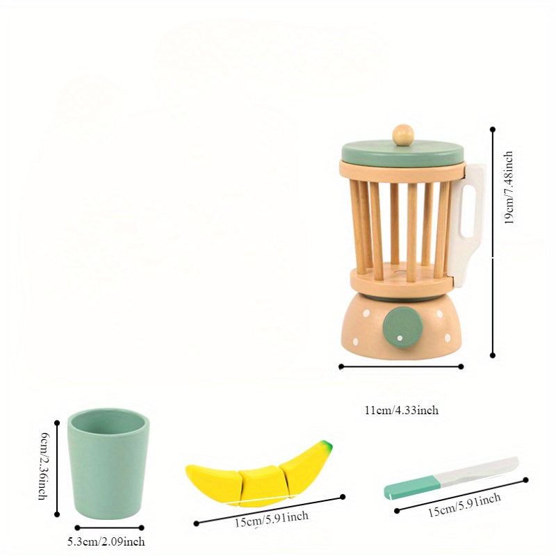 Wooden Felt Cut Fruit Juicer Toy Set for Kids