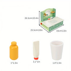 Wooden Pretend Play Washing And Dressing Table Toy