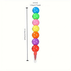 10pcs Fun Cartoon Face Crayons 7 Colors Building Block School Rewards Birthday