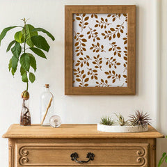 Leaf Pattern Reusable Stencil for DIY Crafts 30cm Square Template