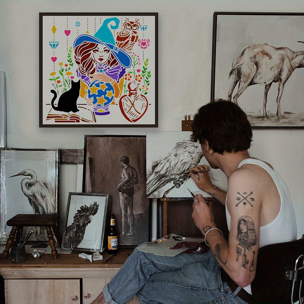 Reusable Pet Drawing Stencil for DIY Scrapbooking - 30cm Square