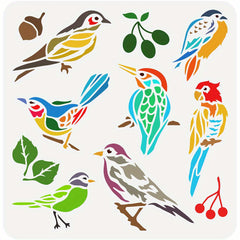 1Pc Reusable Bird Stencil Set 29x29 for Painting