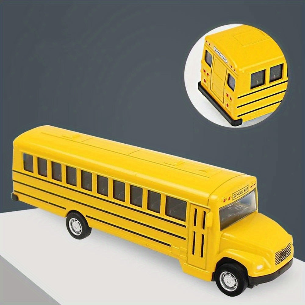 1:64 Diecast School Bus Toy Car Inertia Model Pull Back Kids Educational Gift