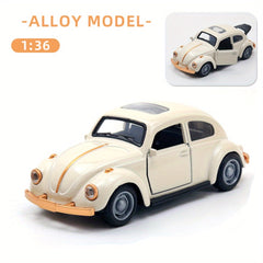 1:36 Scale Retro Beetle Die Cast Pull Back Vehicle with Opening Doors