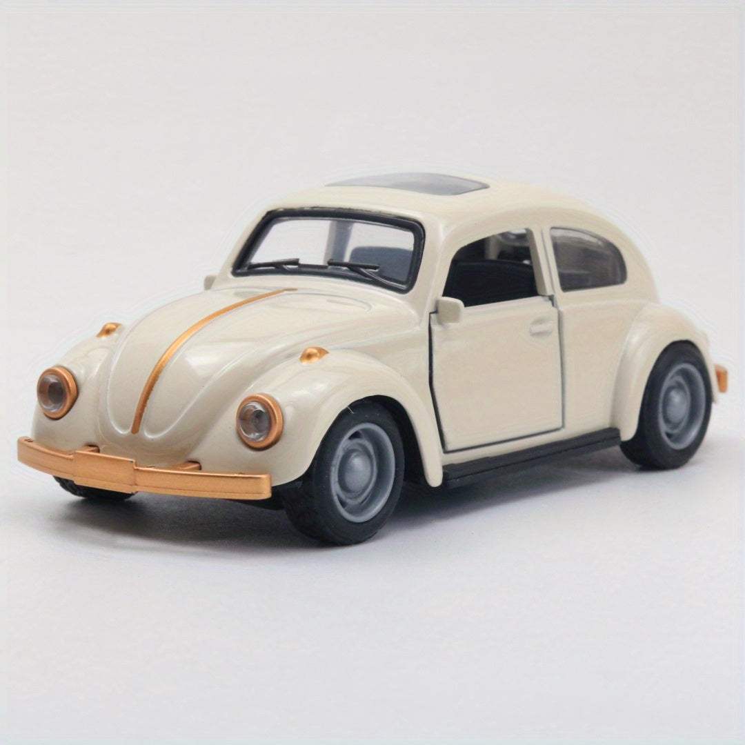 1:36 Scale Retro Beetle Die Cast Pull Back Vehicle with Opening Doors