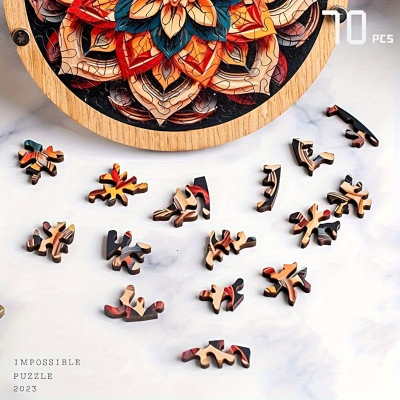 Wooden Flower Brain Teaser Puzzle Challenging 10 Irregular Shape
