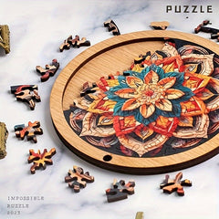 Wooden Flower Brain Teaser Puzzle Challenging 10 Irregular Shape