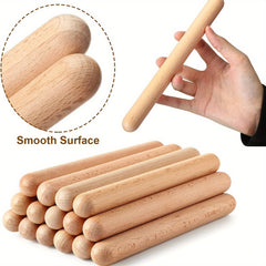 Kids Wooden Drumsticks 2 Pack Rhythm Music Sticks for Children 3-6 Years