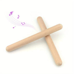 Kids Wooden Drumsticks 2 Pack Rhythm Music Sticks for Children 3-6 Years