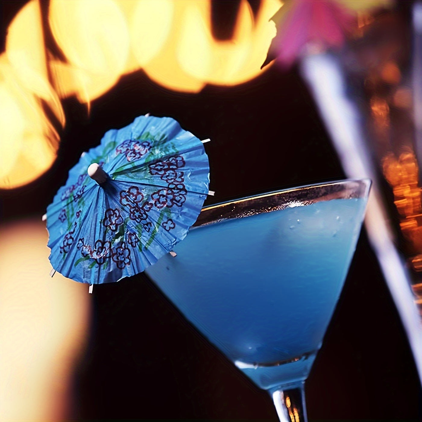 50pcs Tropical Umbrella Cocktail Picks Set, Assorted Colors for Summer Parties