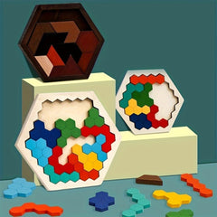 3D Hexagonal Wooden Puzzle Toy Brain Game