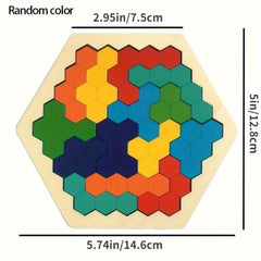3D Hexagonal Wooden Puzzle Toy Brain Game