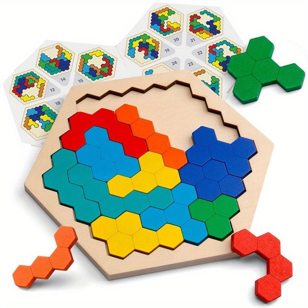 3D Hexagonal Wooden Puzzle Toy Brain Game
