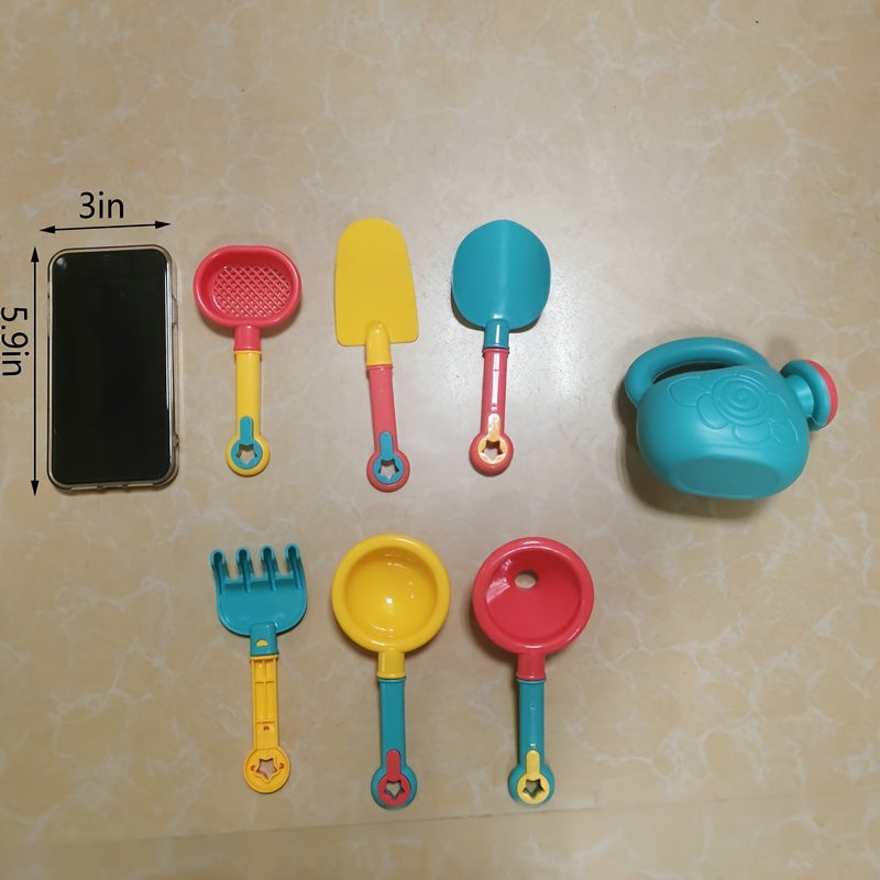 18-Piece Beach Sand Toy Set with Trolley Bucket & Hourglass for Water Fun