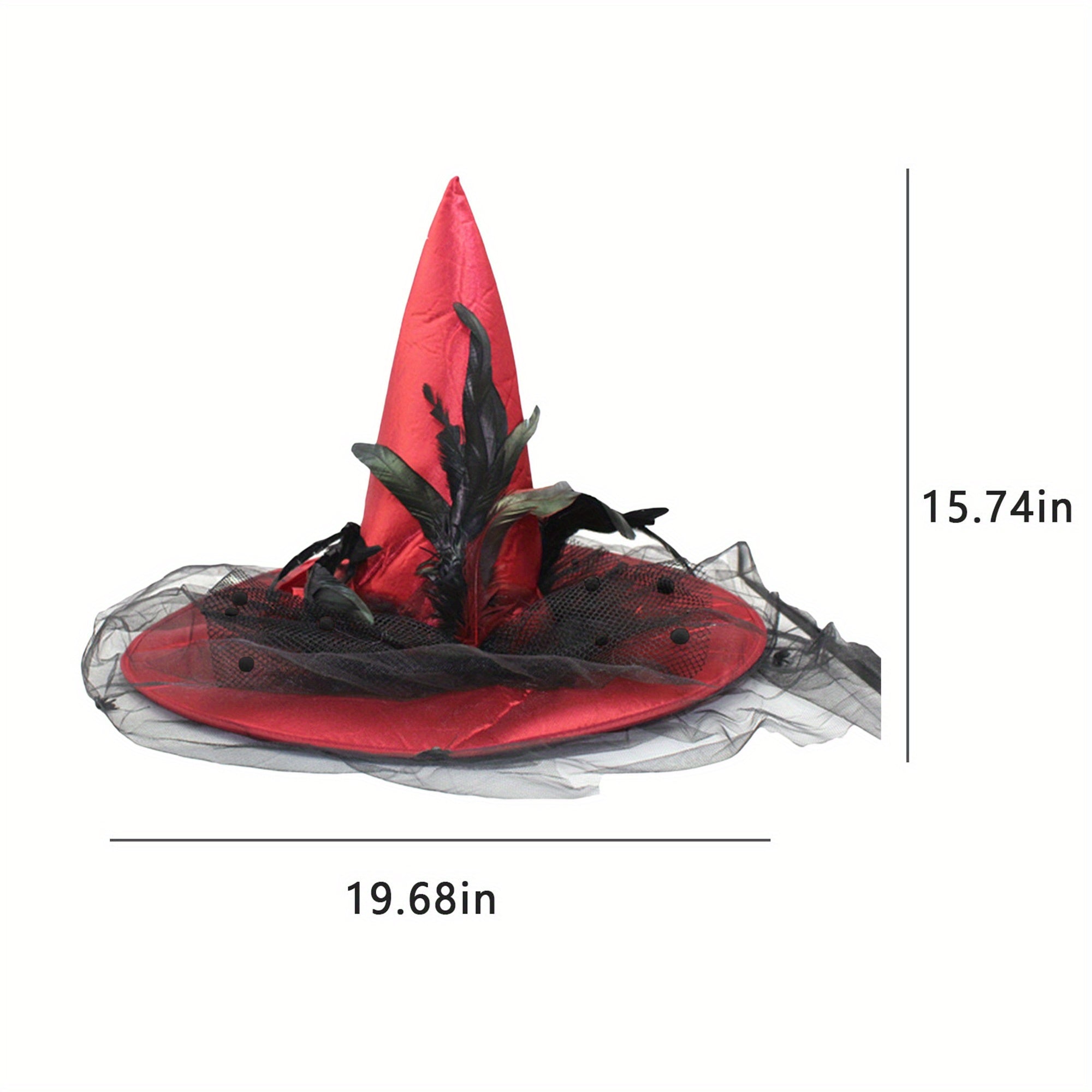 Feather Wizard Hats with Tulle Carnival Costume