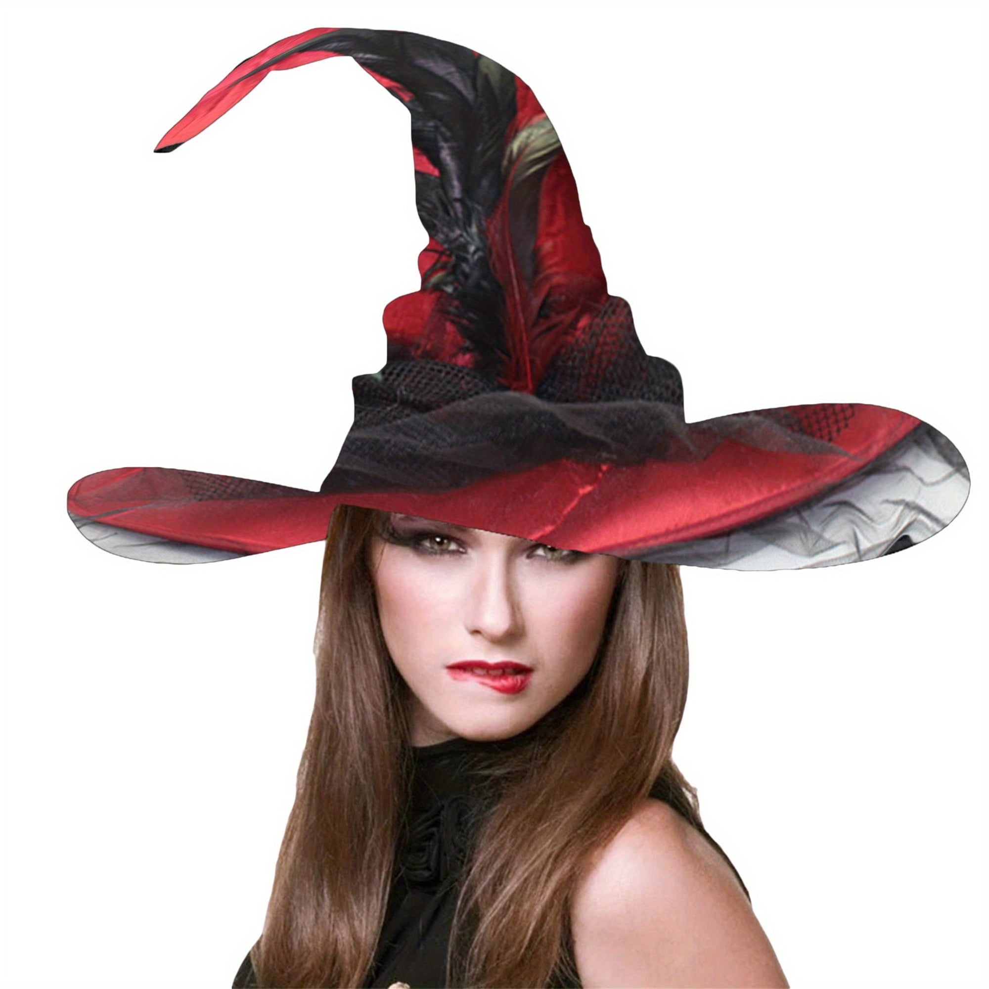 Feather Wizard Hats with Tulle Carnival Costume