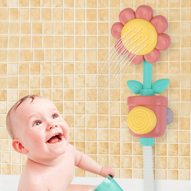 Sunflower Spray Shower Bath Toy for Kids Durable PVC Water Fun Toy