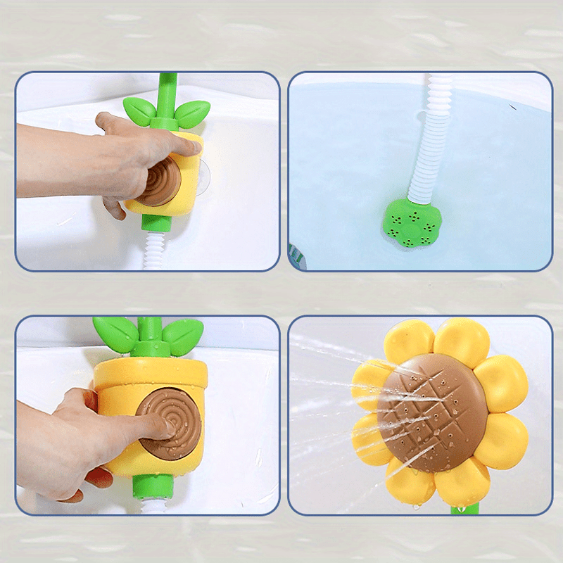 Sunflower Spray Shower Bath Toy for Kids Durable PVC Water Fun Toy