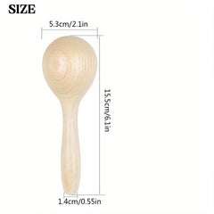 2 Pack Wooden Sand Balls Shakers Handheld Percussion Instruments