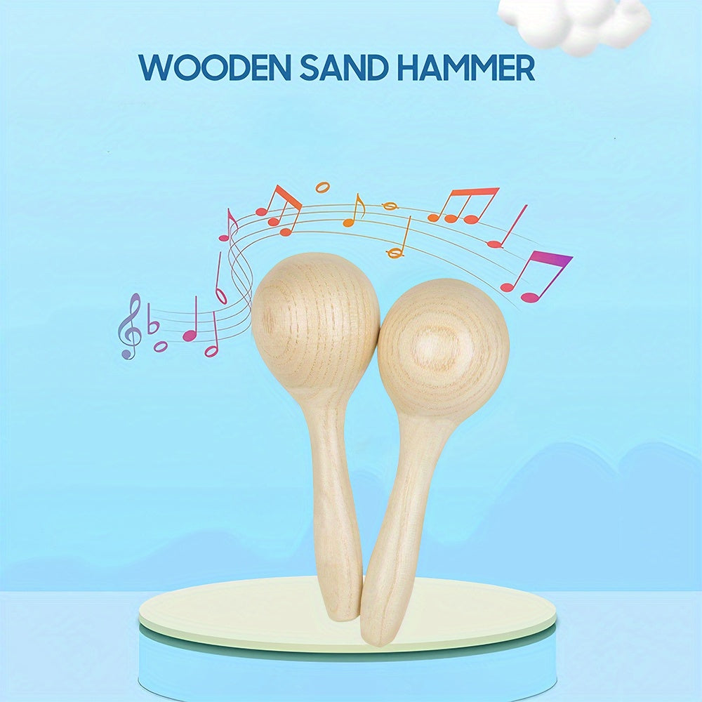 2 Pack Wooden Sand Balls Shakers Handheld Percussion Instruments