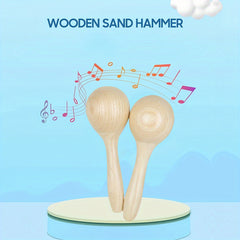 2 Pack Wooden Sand Balls Shakers Handheld Percussion Instruments