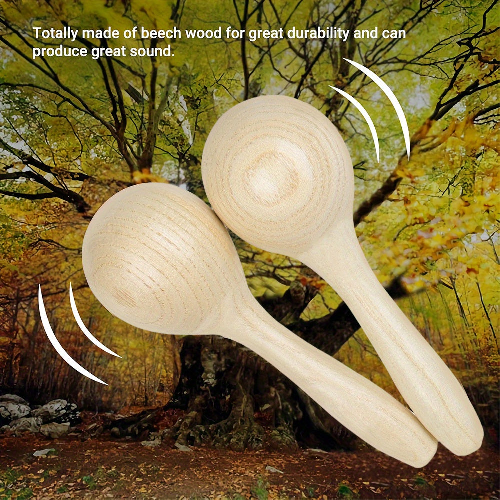 2 Pack Wooden Sand Balls Shakers Handheld Percussion Instruments