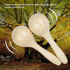 2 Pack Wooden Sand Balls Shakers Handheld Percussion Instruments