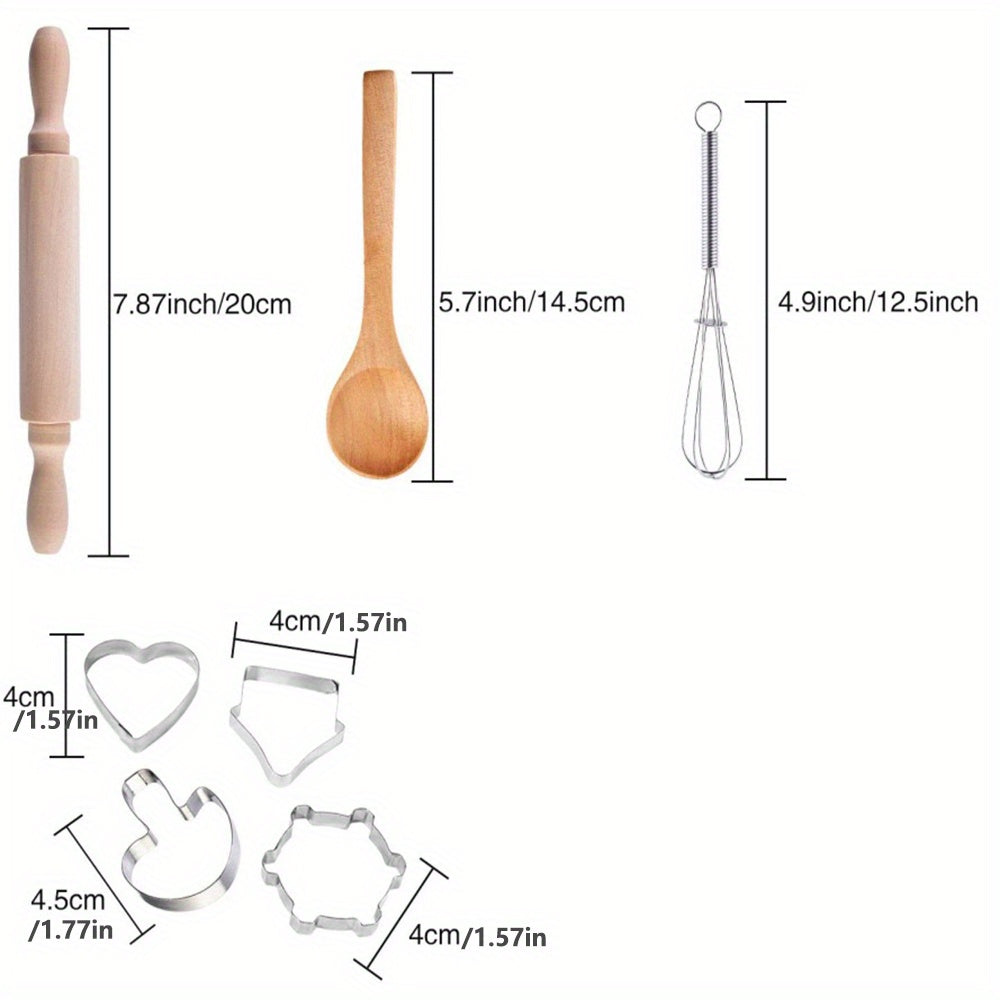 Kids' Chef Costume Set Pink Apron & Accessories for Pretend Play