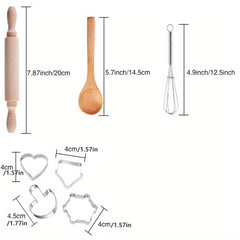 Kids' Chef Costume Set Pink Apron & Accessories for Pretend Play