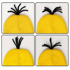 3pcs Halloween Costume Set for Adults - Goggles, Yellow Beanie & Gloves