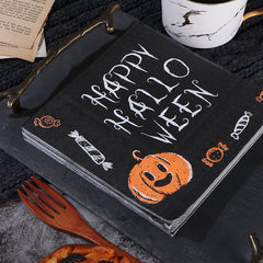 Halloween Party Napkins - Pumpkin & Bat Design Dinner Napkins - 20 Pack