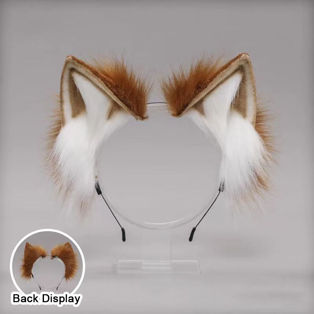 Plush Cat Ears Headband Soft Faux Fur Ear Accessory for Cosplay & Halloween