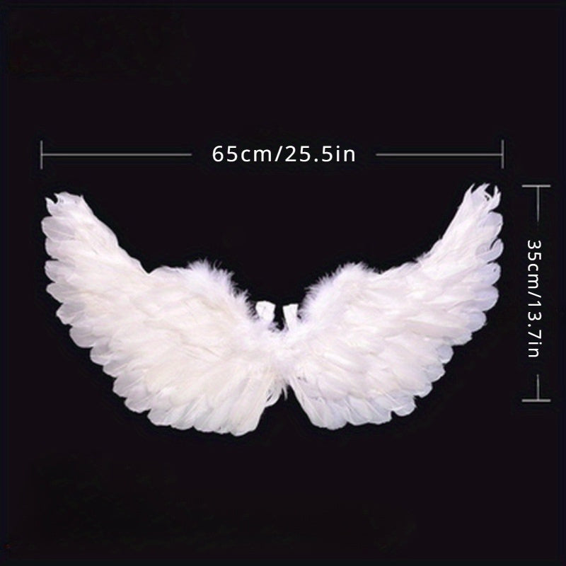 Velvet Angel Wings Set with Headband & Wand for Cosplay