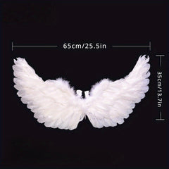 Velvet Angel Wings Set with Headband & Wand for Cosplay