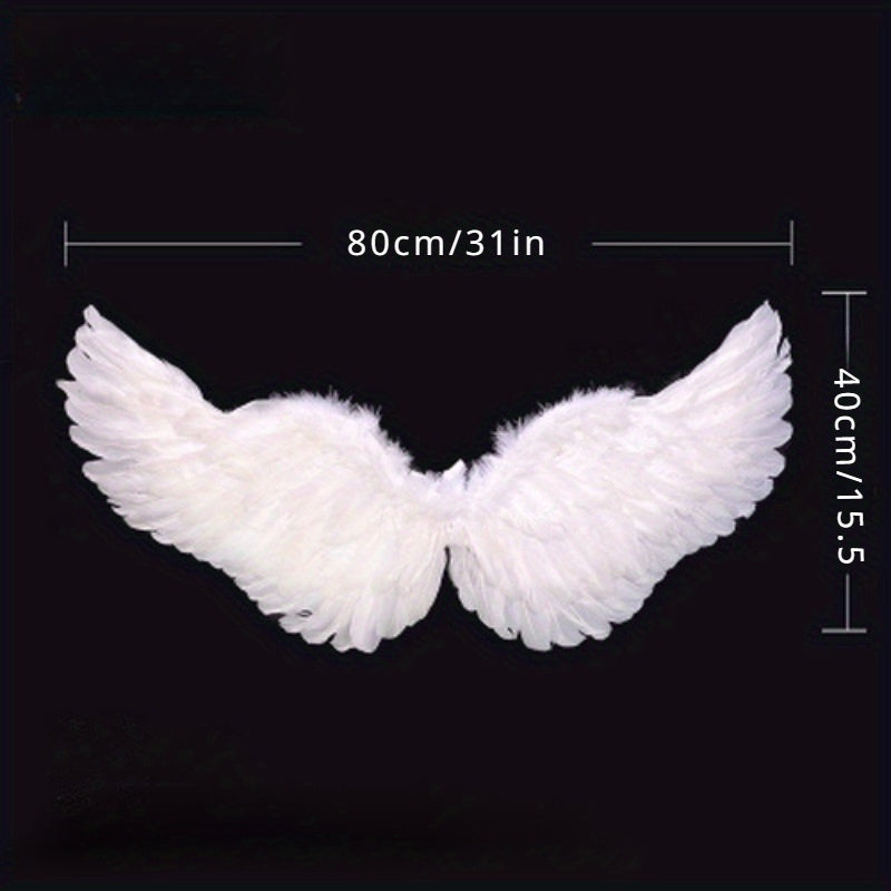 Velvet Angel Wings Set with Headband & Wand for Cosplay