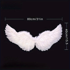 Velvet Angel Wings Set with Headband & Wand for Cosplay