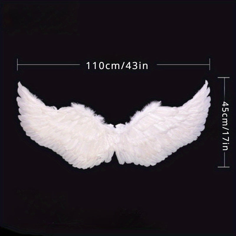 Velvet Angel Wings Set with Headband & Wand for Cosplay
