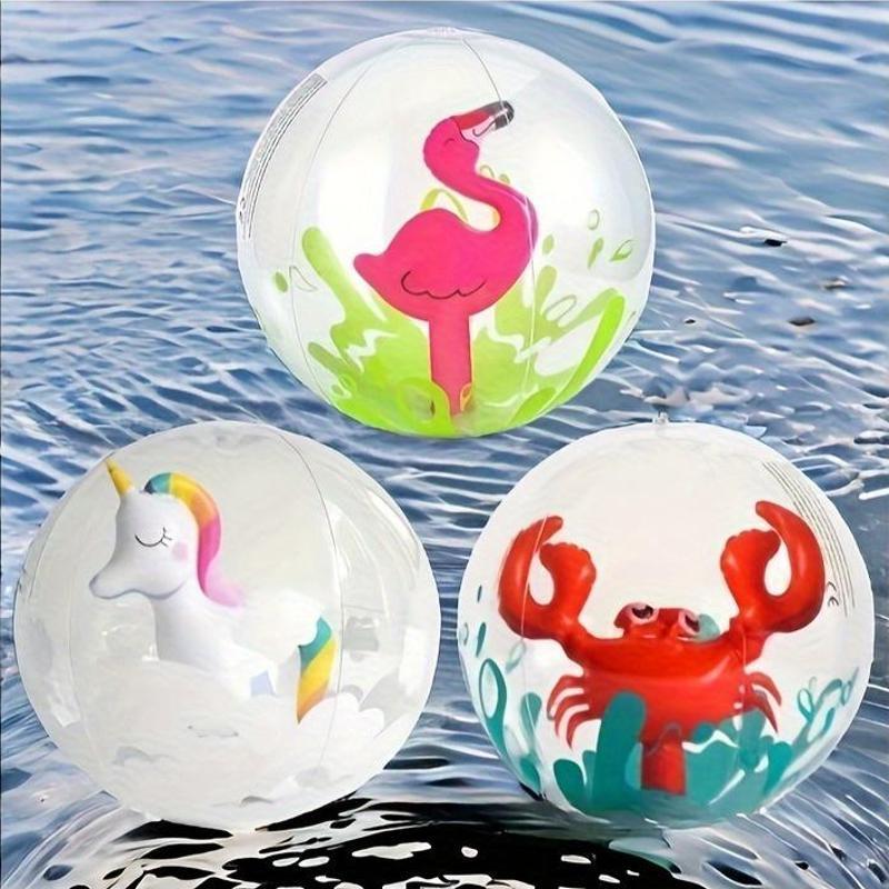 Colorful 3D Cartoon Crab Inflatable Beach Ball Fun Pool Toy
