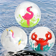 Colorful 3D Cartoon Crab Inflatable Beach Ball Fun Pool Toy