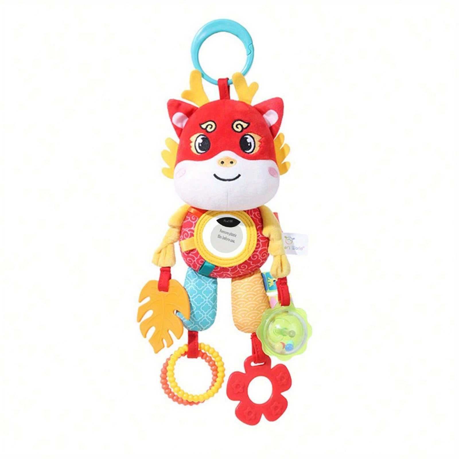 Plush Animal Car Seat Toy with Wind Chime