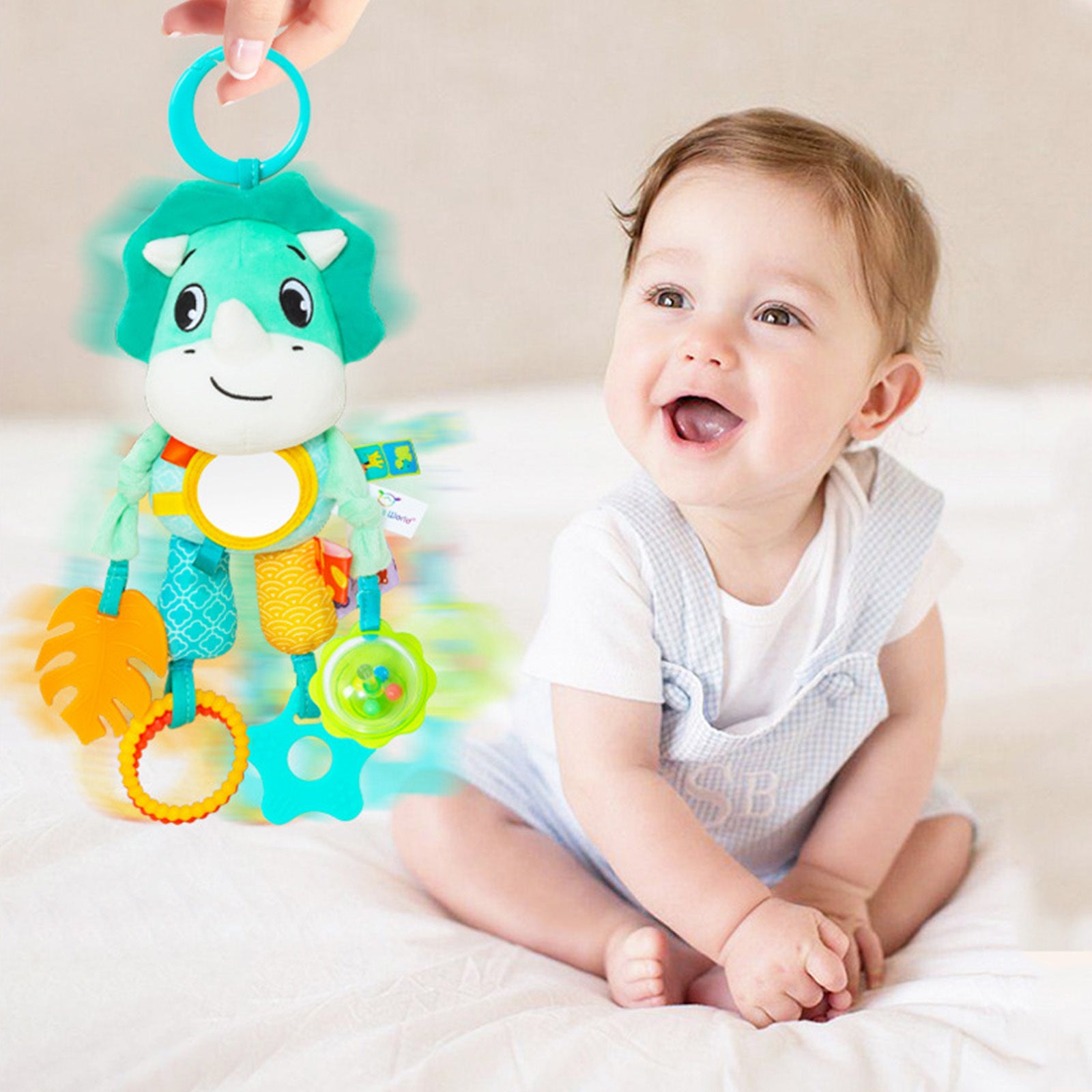 Plush Animal Car Seat Toy with Wind Chime