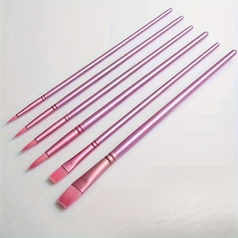 6-Piece Painting Brush Set for DIY Acrylic, Watercolor Painting