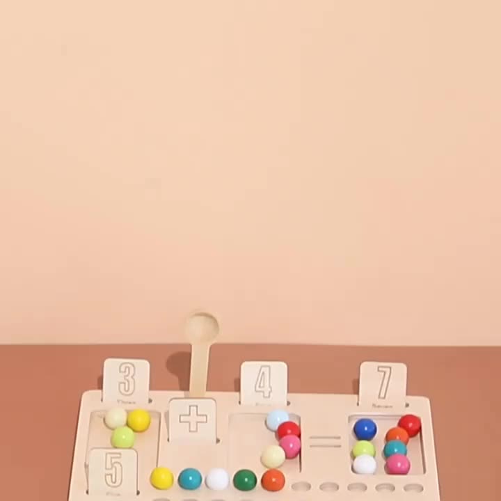 Kids Digital Arithmetic Wood Toy, Hand-Eye Coordination Training