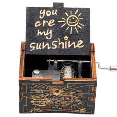 Hand Crank Laser Engraved Wood Music Box - You Are My Sunshine