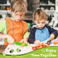 13pcs Kids' Cooking Set with Safe Knives Cutting Board & More