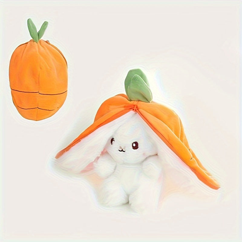 Bunny Plush Toy Transformable Carrot & Strawberry Soft Polyester Fabric