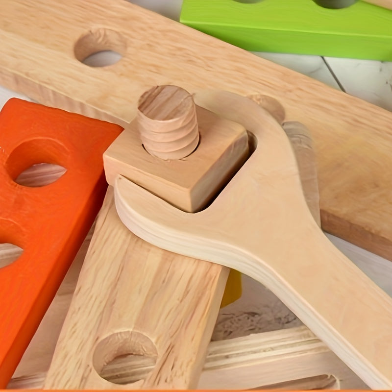 Wooden Children DIY Hand Lifting Tool Box Toy