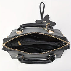 Women's Floral Embroidered Handbag Set with Clutch